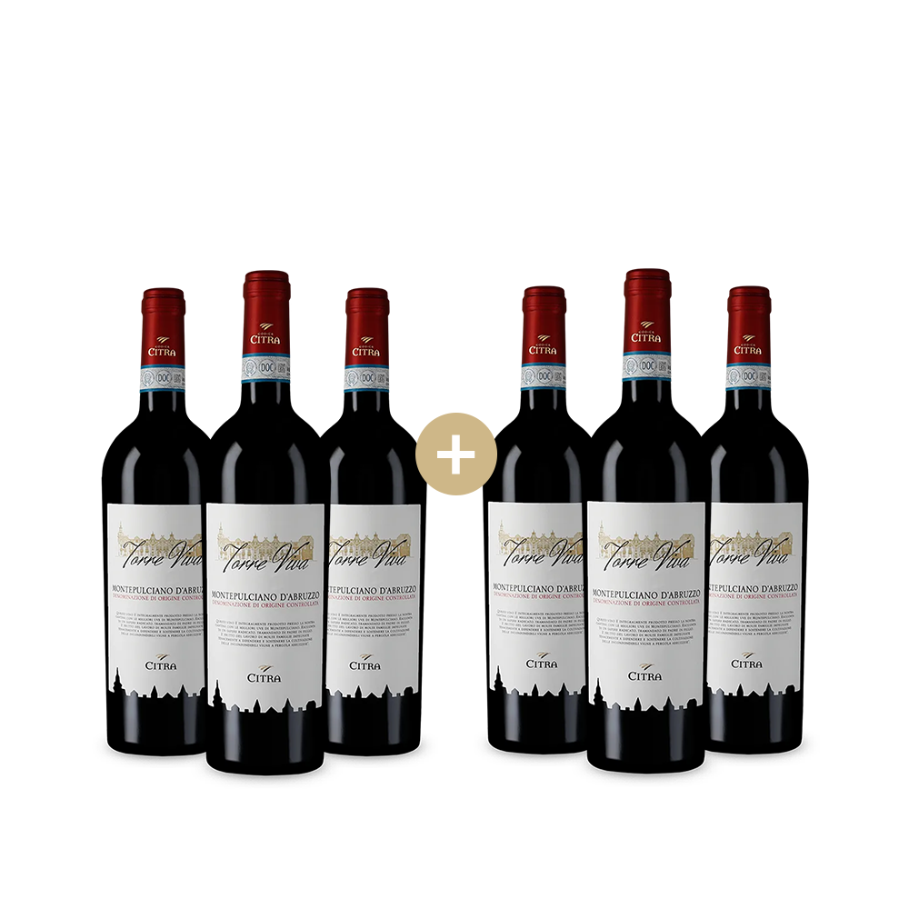 3+3 lahve Torre Viva Montepulciano d'Abruzzo 2024 – Gold