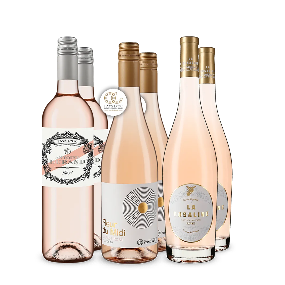 Zlatem oceněná Rosé z Languedoc-Roussillonu v balení 3x2 – Gold