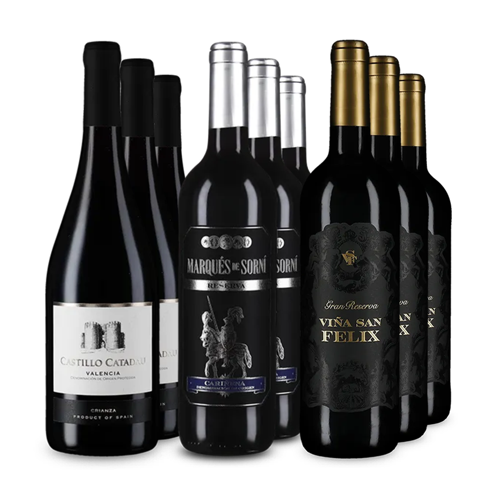 Vyzrálá španělská vína v balení 3x3 – Gold