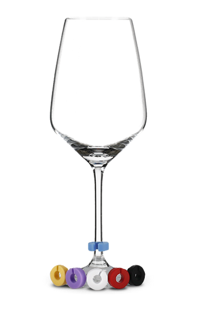 Kulaté rozlišovače na víno po 6 ks - sada 2 – Gold