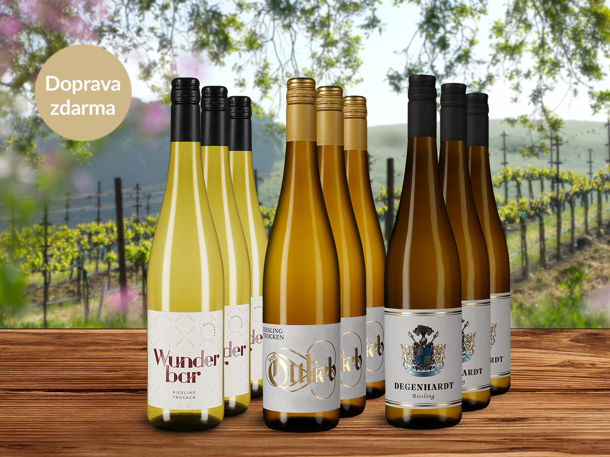 Hvězdný falcký Riesling v balení 3x3