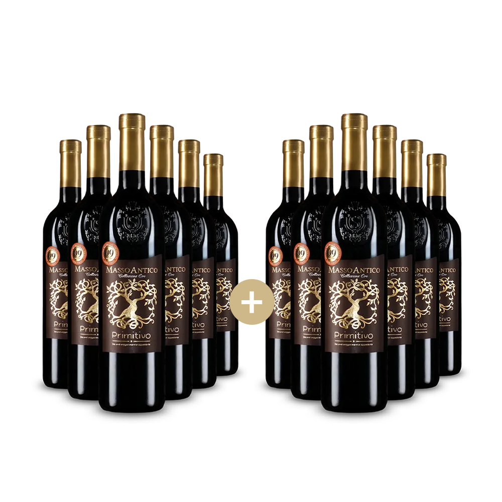 6+6 lahví Masso Antico Primitivo Appassite Collezione Oro 2024 – Gold