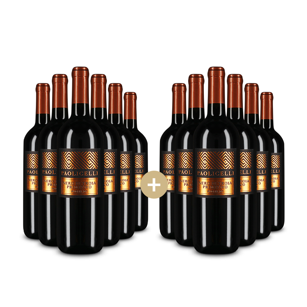 6+6 lahví Paolicelli Nero di Troia Primitivo 2024 – Gold