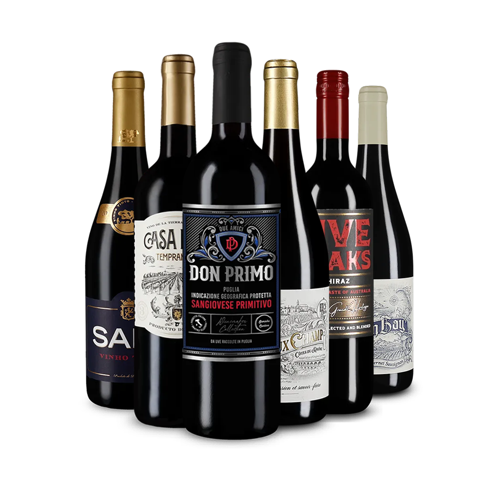 Červená vína roku 2025 v degustačním balení po 6 kusech