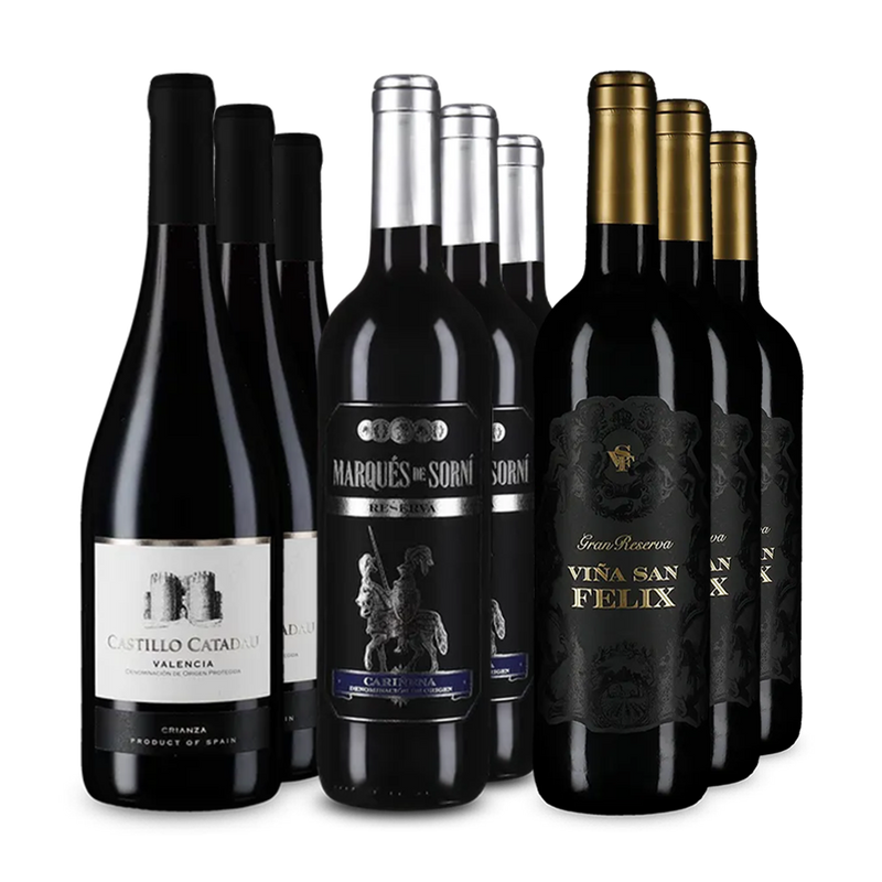 Vyzrálá španělská vína v balení 3x3 – Gold