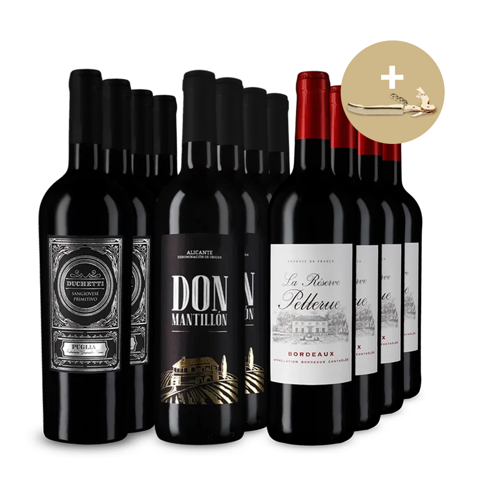 3x4 Evropské červené hvězdy + zlatý číšnický nůž – Gold