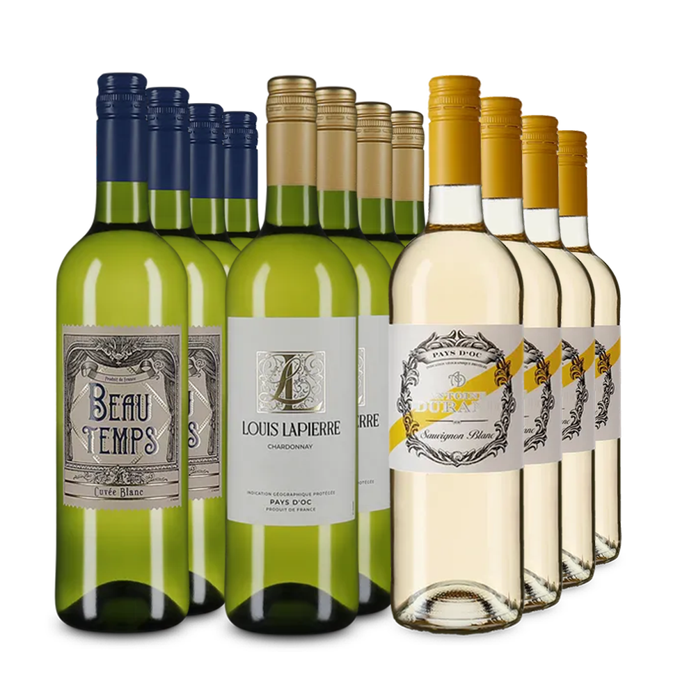 Francouzská bílá vína v balení 3x4 – Gold