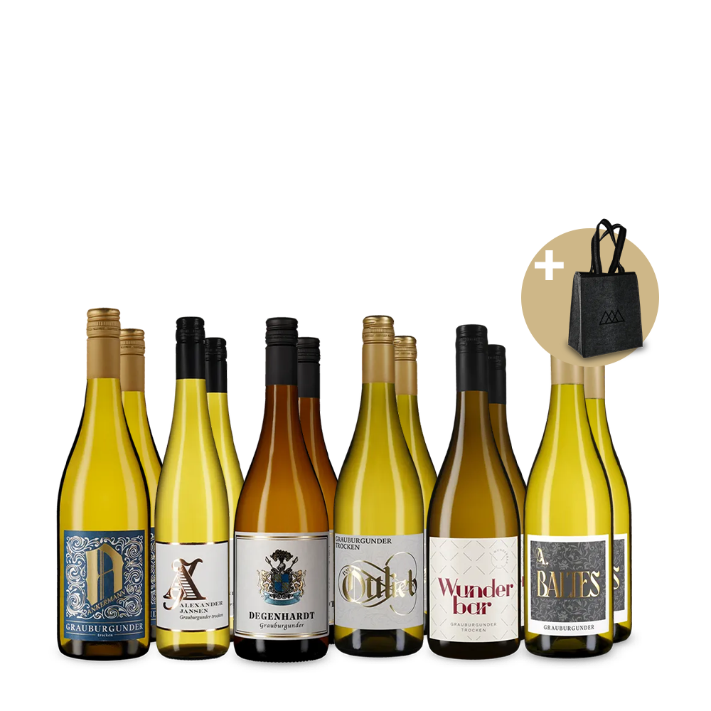 Falcké Rulandské šedé v balení 6x2 + filcová taška na 6 lahví – Gold