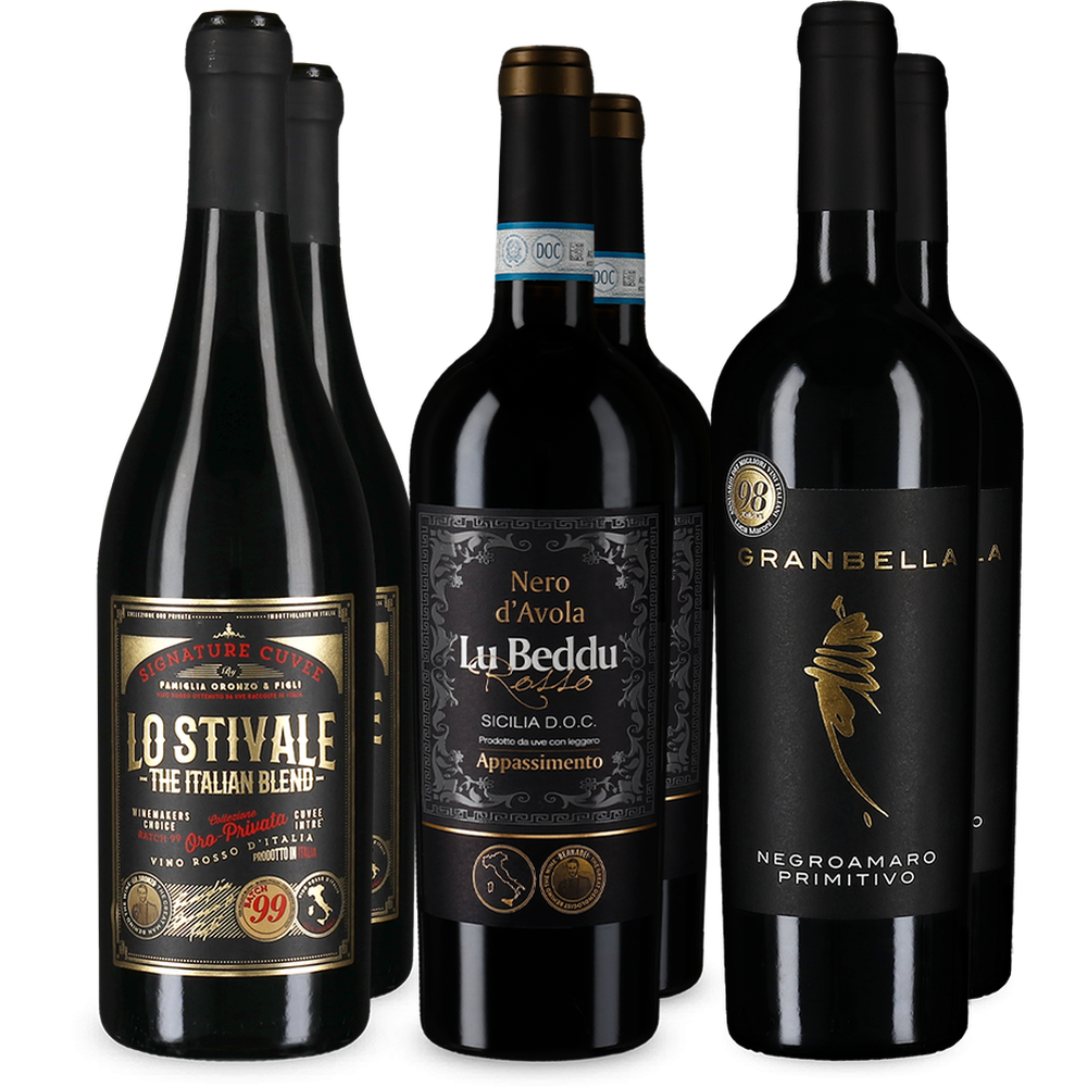 Hvězdná červená vína podle Luca Maroniho v balení 3x2 – Gold