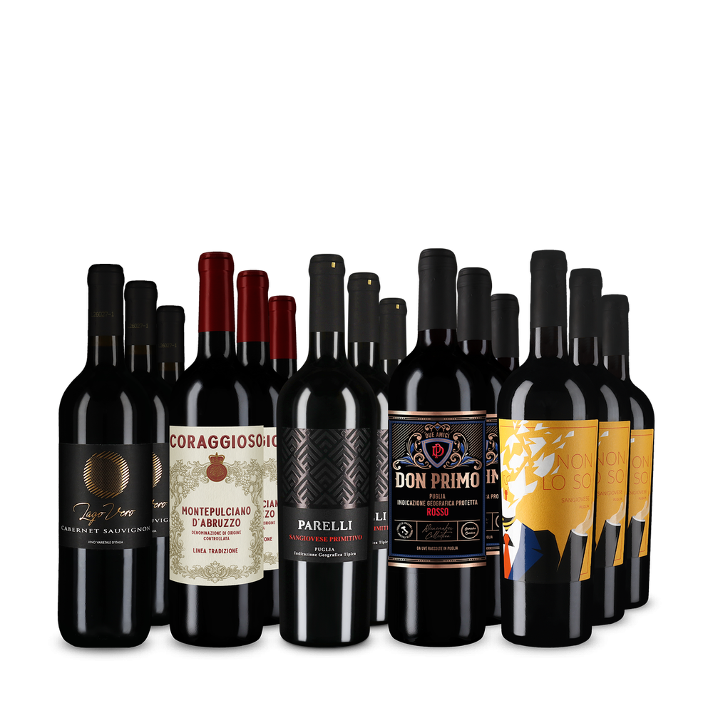 Italská červená vína ve výhodném XXL balení 5x3