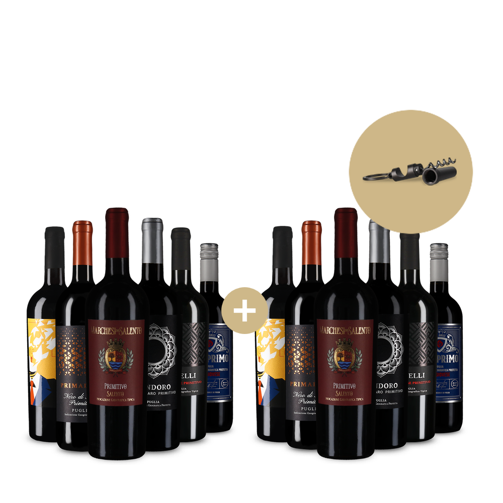 6+6 zdarma: Primitivo & Co.: rozmanitost Apulie + otvírák lahví 2 v 1
