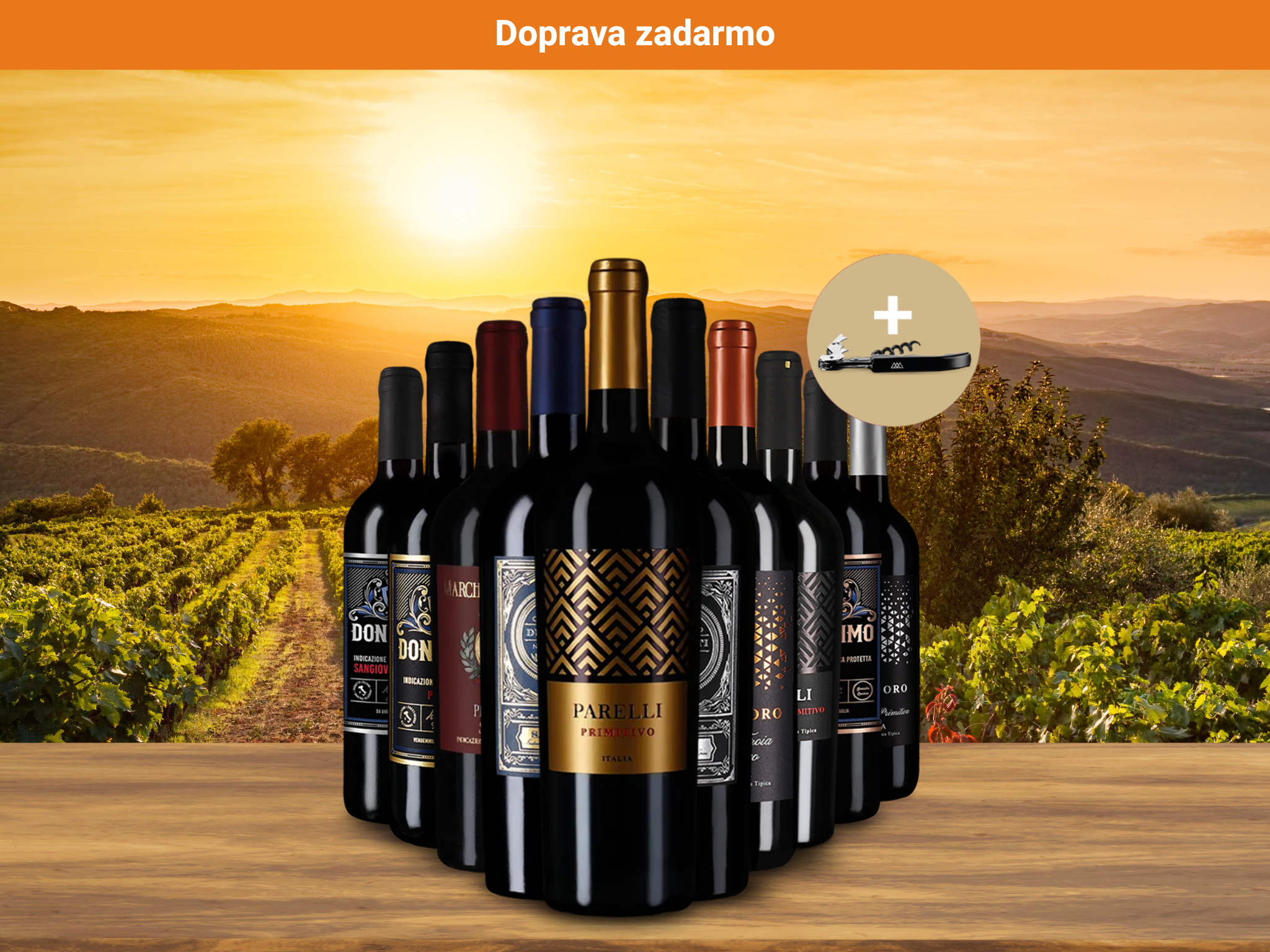 10x1 Primitivo & Co + číšnický nůž zdarma