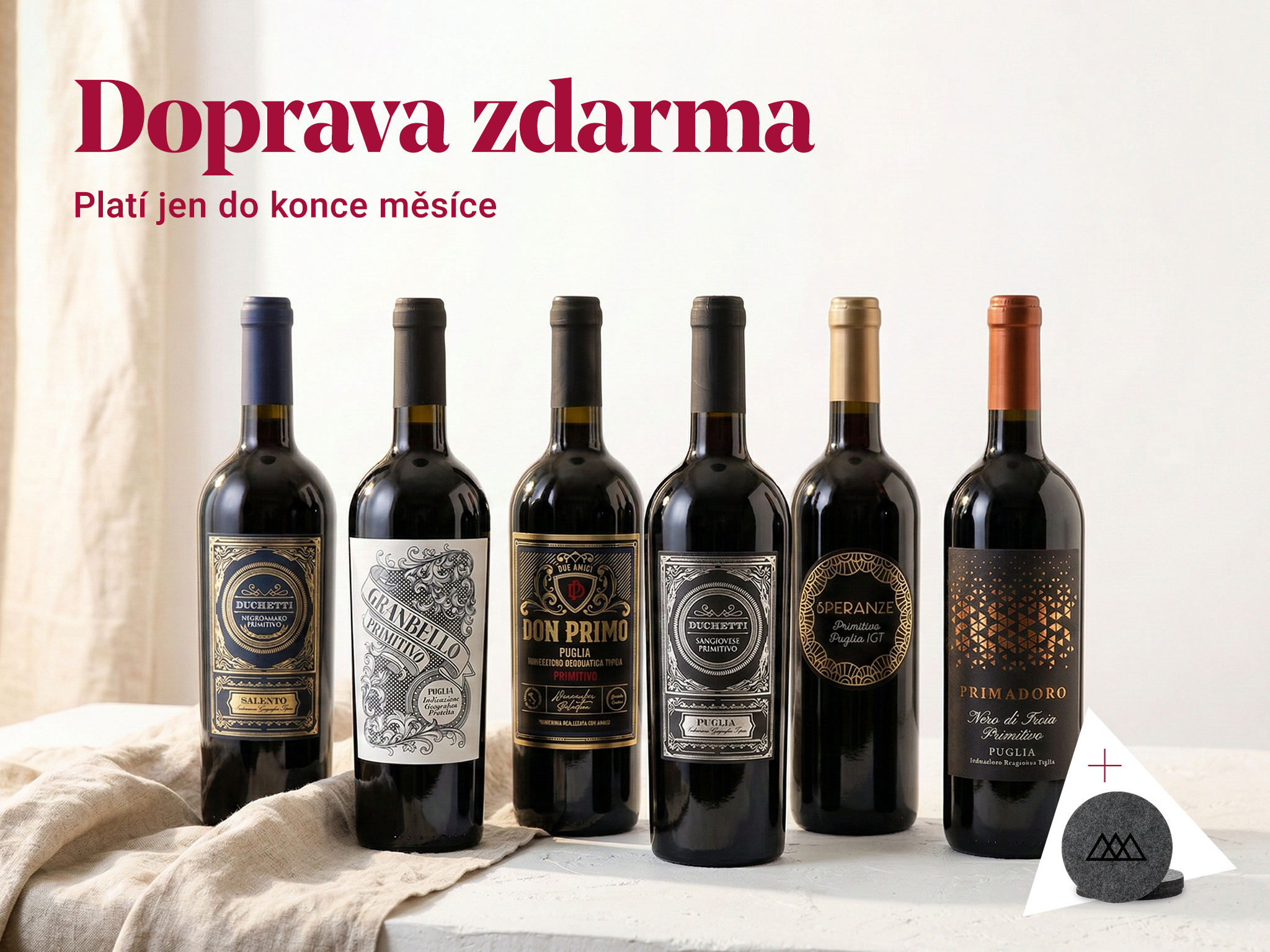 Hvězdná Primitiva v balení po 6 kusech + filcové podtácky