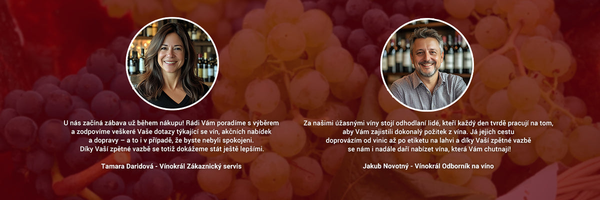 Tamara Daridová z našeho zákaznického servisu a Jakub Novotný, náš odborník na víno